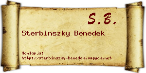 Sterbinszky Benedek névjegykártya