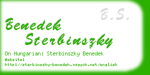 benedek sterbinszky business card